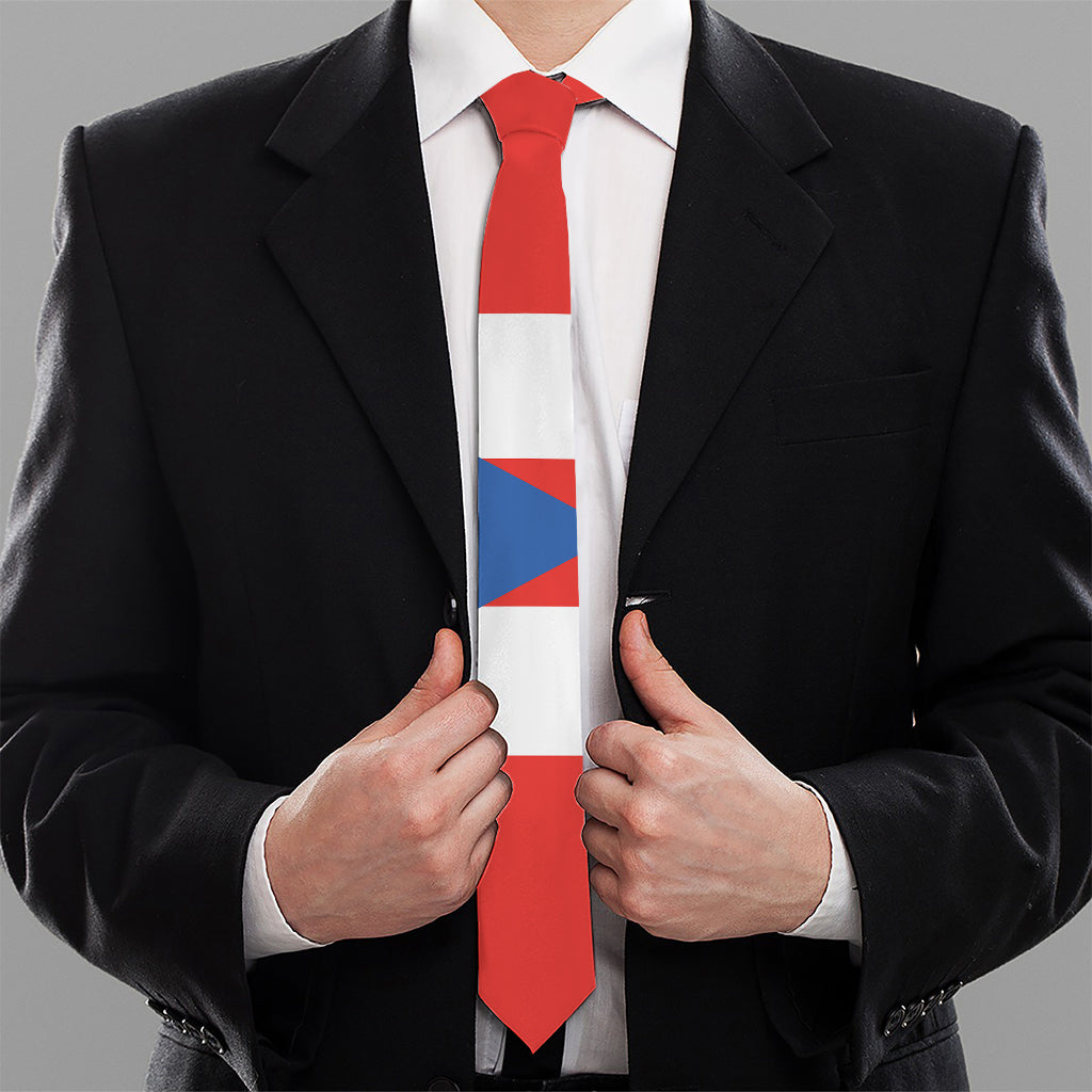 Puerto Rican Flag Print Necktie