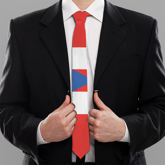 Puerto Rican Flag Print Necktie