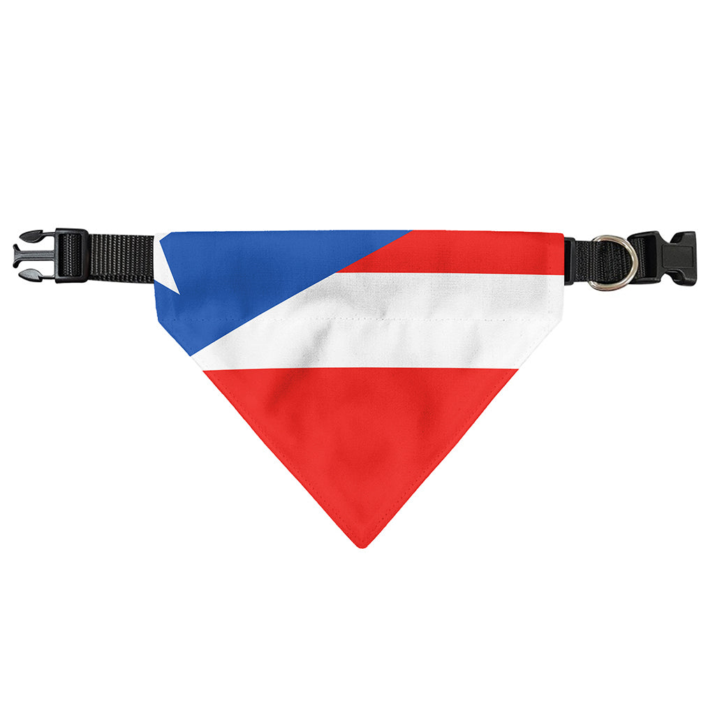 Puerto Rican Flag Print Over The Collar Dog Bandana