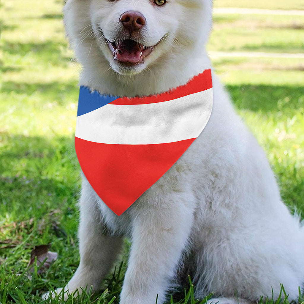 Puerto Rican Flag Print Over The Collar Dog Bandana