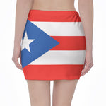 Puerto Rican Flag Print Pencil Mini Skirt