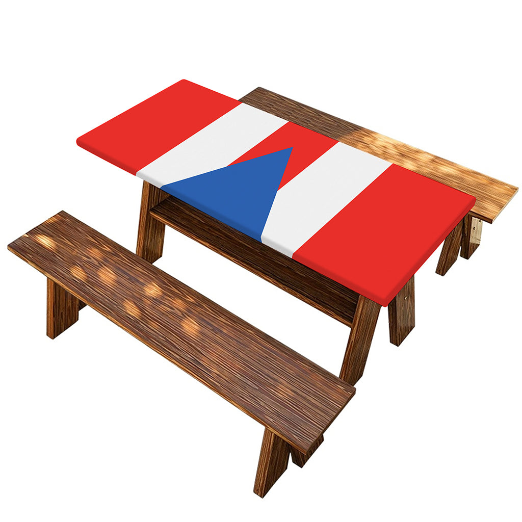 Puerto Rican Flag Print Picnic Table Cover