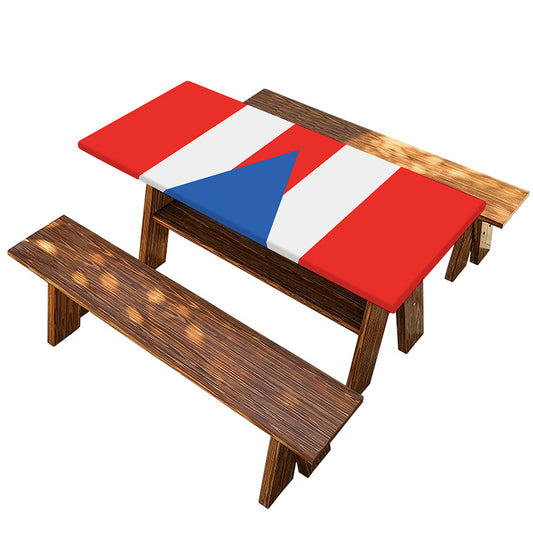 Puerto Rican Flag Print Picnic Table Cover