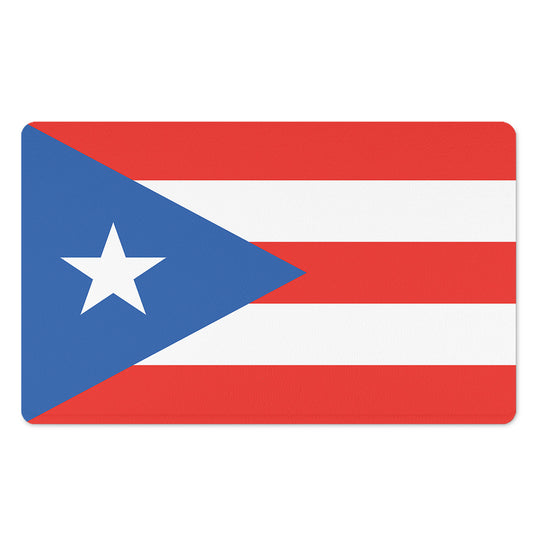 Puerto Rican Flag Print Polyester Doormat