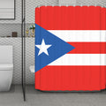 Puerto Rican Flag Print Polyester Shower Curtain