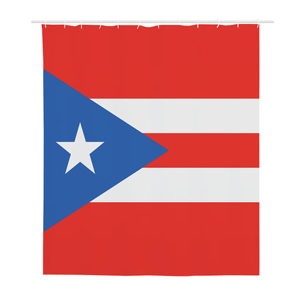 Puerto Rican Flag Print Polyester Shower Curtain