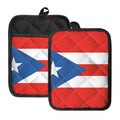 Puerto Rican Flag Print Pot Holders With Pocket