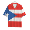 Puerto Rican Flag Print Rayon Hawaiian Shirt