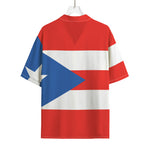 Puerto Rican Flag Print Rayon Hawaiian Shirt