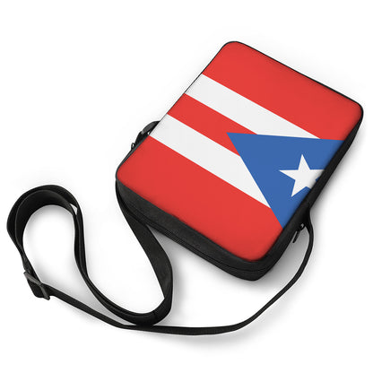 Puerto Rican Flag Print Rectangular Crossbody Bag