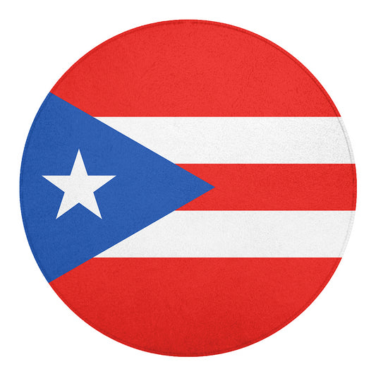 Puerto Rican Flag Print Round Blanket