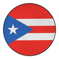 Puerto Rican Flag Print Round Floor Mat