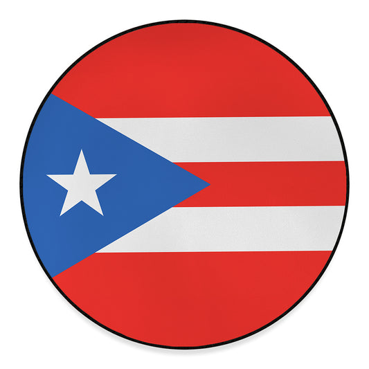Puerto Rican Flag Print Round Floor Mat