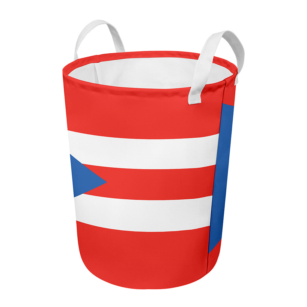 Puerto Rican Flag Print Round Laundry Basket