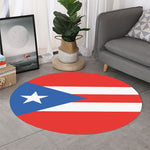 Puerto Rican Flag Print Round Rug