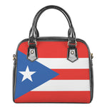 Puerto Rican Flag Print Shoulder Handbag