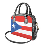 Puerto Rican Flag Print Shoulder Handbag