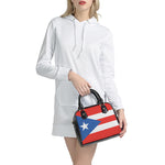 Puerto Rican Flag Print Shoulder Handbag