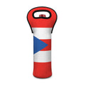 Puerto Rican Flag Print Single Neoprene Wine Tote