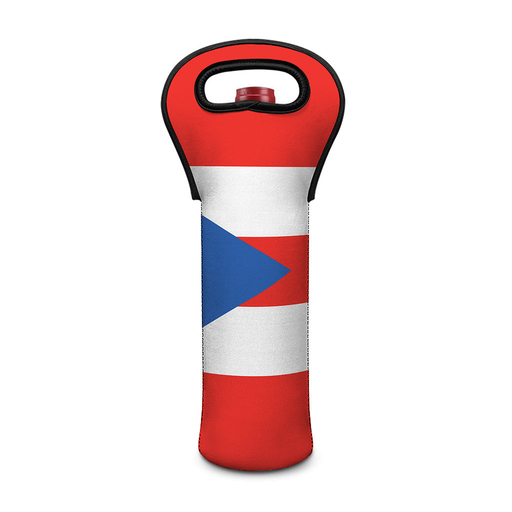 Puerto Rican Flag Print Single Neoprene Wine Tote