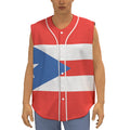 Puerto Rican Flag Print Sleeveless Baseball Jersey