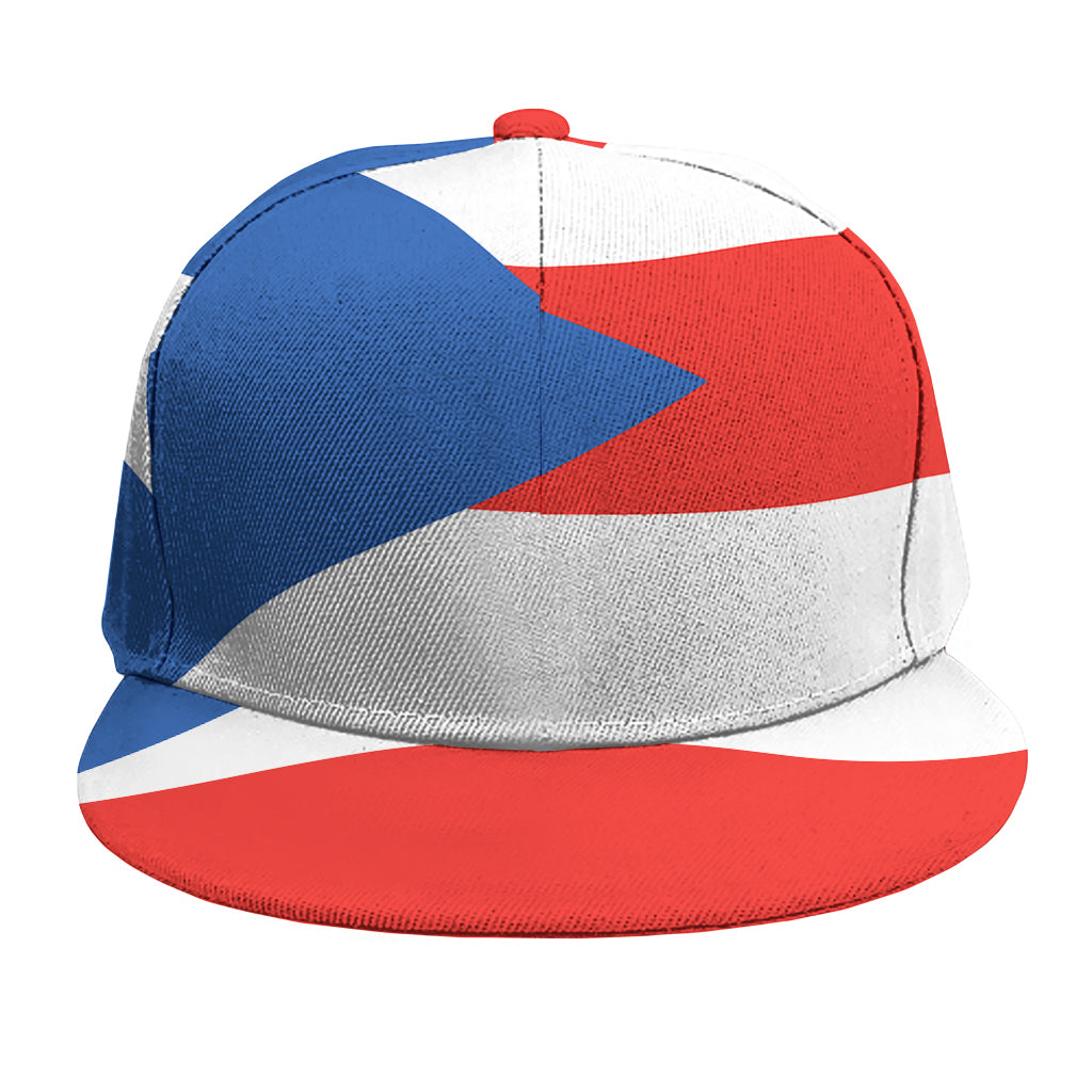Puerto Rican Flag Print Snapback Cap