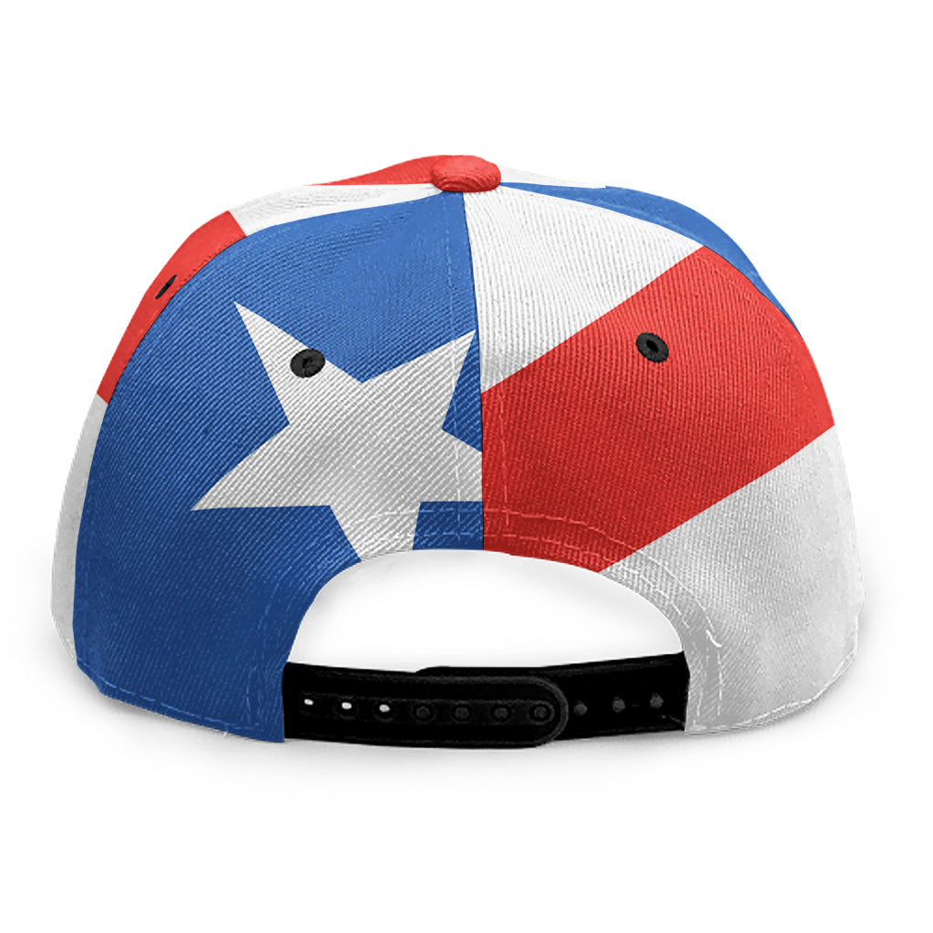 Puerto Rican Flag Print Snapback Cap