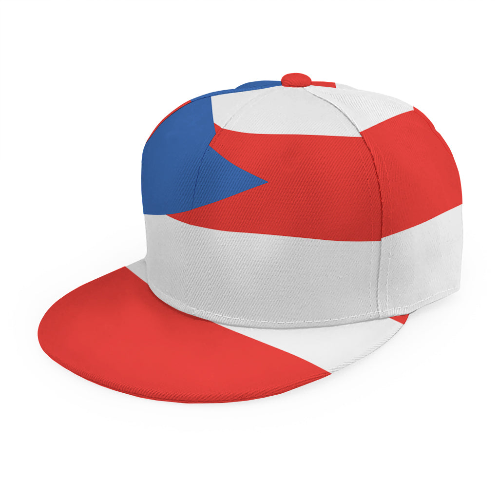 Puerto Rican Flag Print Snapback Cap