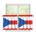 Puerto Rican Flag Print Tier Curtains