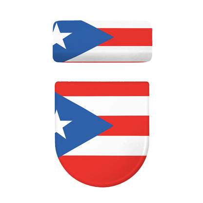 Puerto Rican Flag Print Toilet Lid And Tank Cover Set