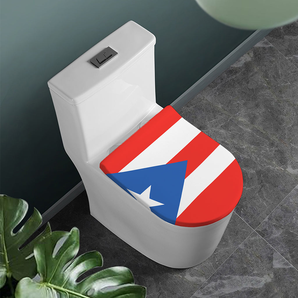 Puerto Rican Flag Print Toilet Lid Cover