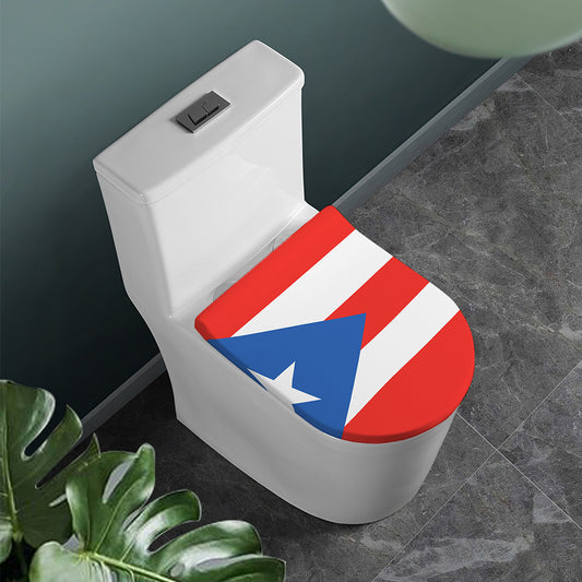 Puerto Rican Flag Print Toilet Lid Cover