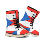 Puerto Rican Flag Print Winter Boots