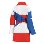 Puerto Rican Flag Print Women's Bathrobe