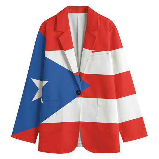 Puerto Rican Flag Print Women's Blazer