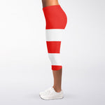 Puerto Rican Flag Print Women's Capri Leggings