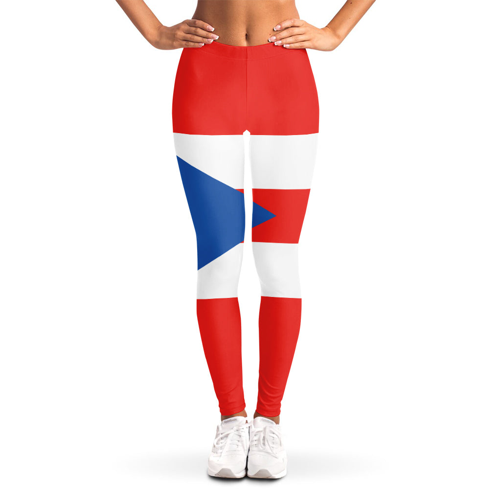 Puerto Rican Flag Print Women's Leggings