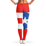 Puerto Rican Flag Print Women's Leggings