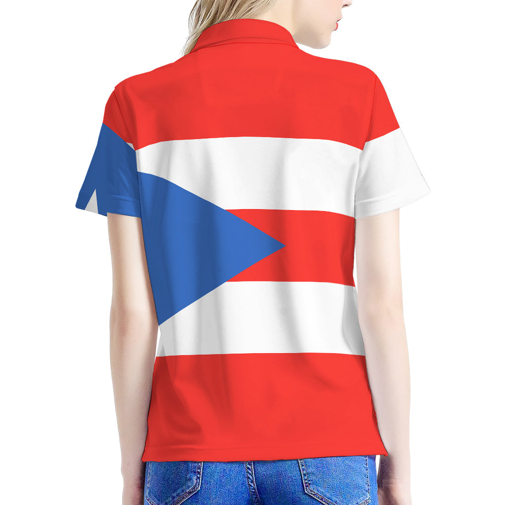 Puerto Rican Flag Print Women's Polo Shirt