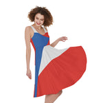 Puerto Rican Flag Print Women's Sleeveless Dress