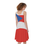 Puerto Rican Flag Print Women's Sleeveless Dress