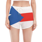 Puerto Rican Flag Print Women's Split Running Shorts