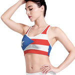 Puerto Rican Flag Print Women's Sports Bra