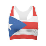 Puerto Rican Flag Print Women's Sports Bra