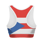 Puerto Rican Flag Print Women's Sports Bra