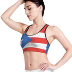 Puerto Rican Flag Print Women's Sports Bra