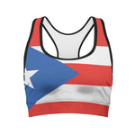 Puerto Rican Flag Print Women's Sports Bra
