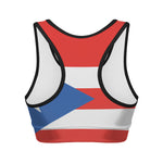 Puerto Rican Flag Print Women's Sports Bra
