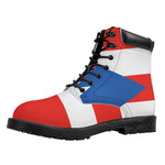 Puerto Rican Flag Print Work Boots