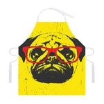 Pug With Glasses Portrait Print Adjustable Apron